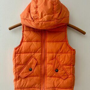 Toddler 3T babyGap Blaze Orange Hooded Puffer Vest